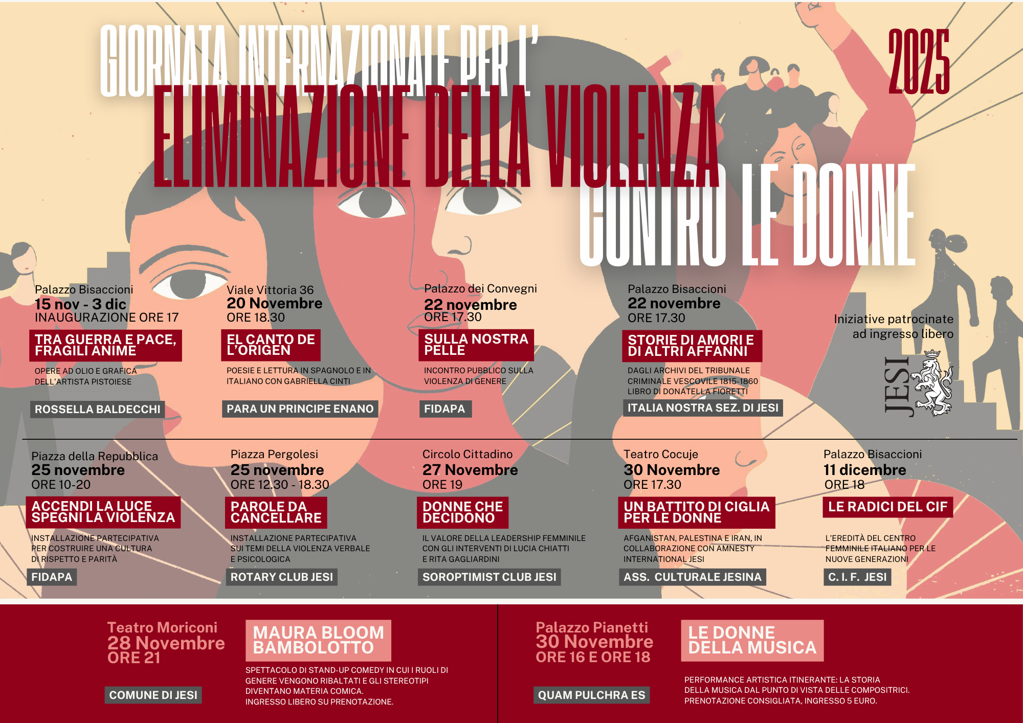 grafica con tutti gli eventi programmati a novembre