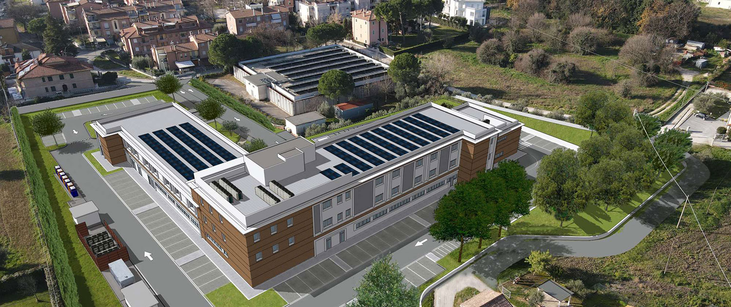 Il render del centro riabilitativo Il render del centro riabilitativo