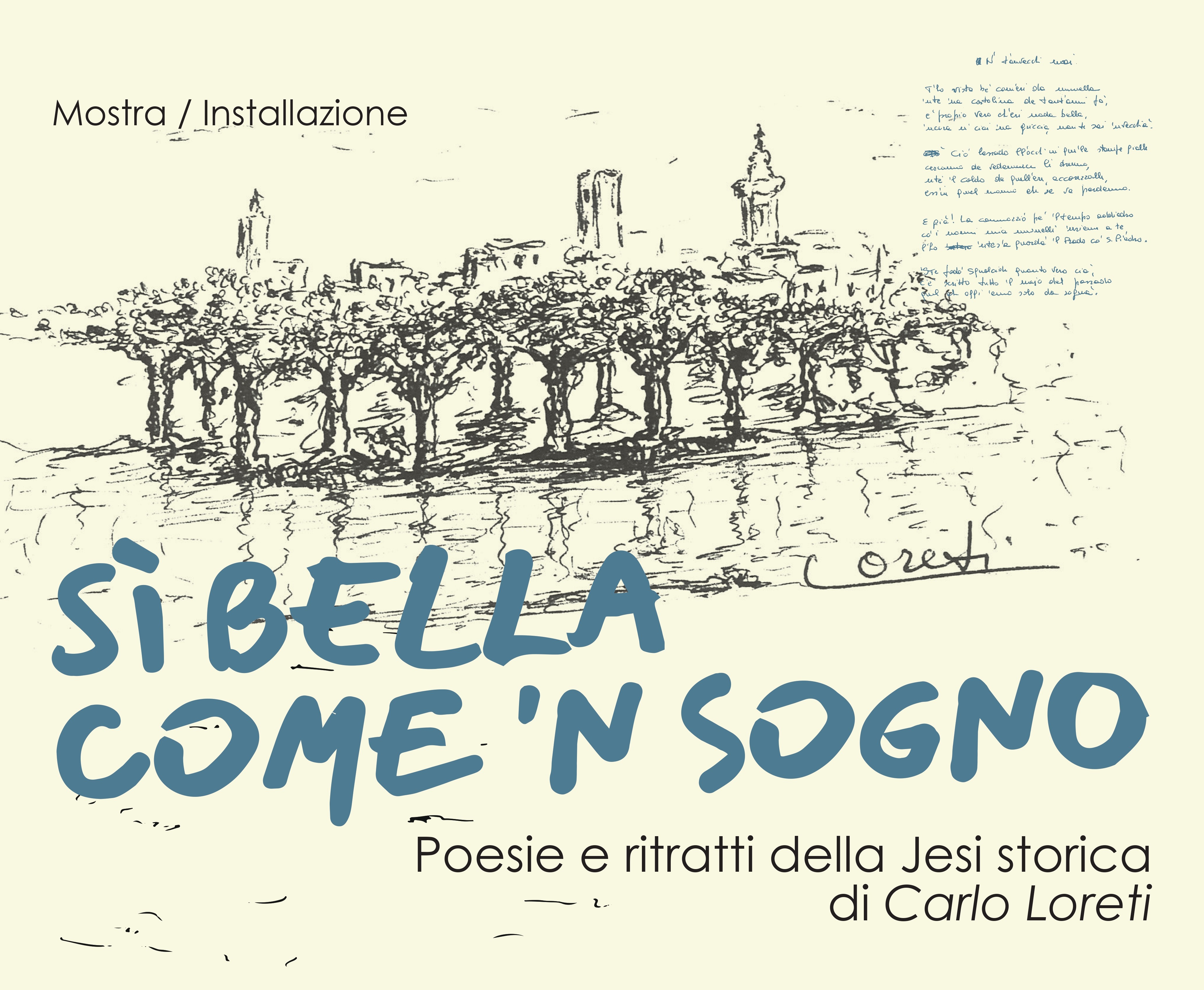 locandina della mostra con illustrazione di Carlo Loreti