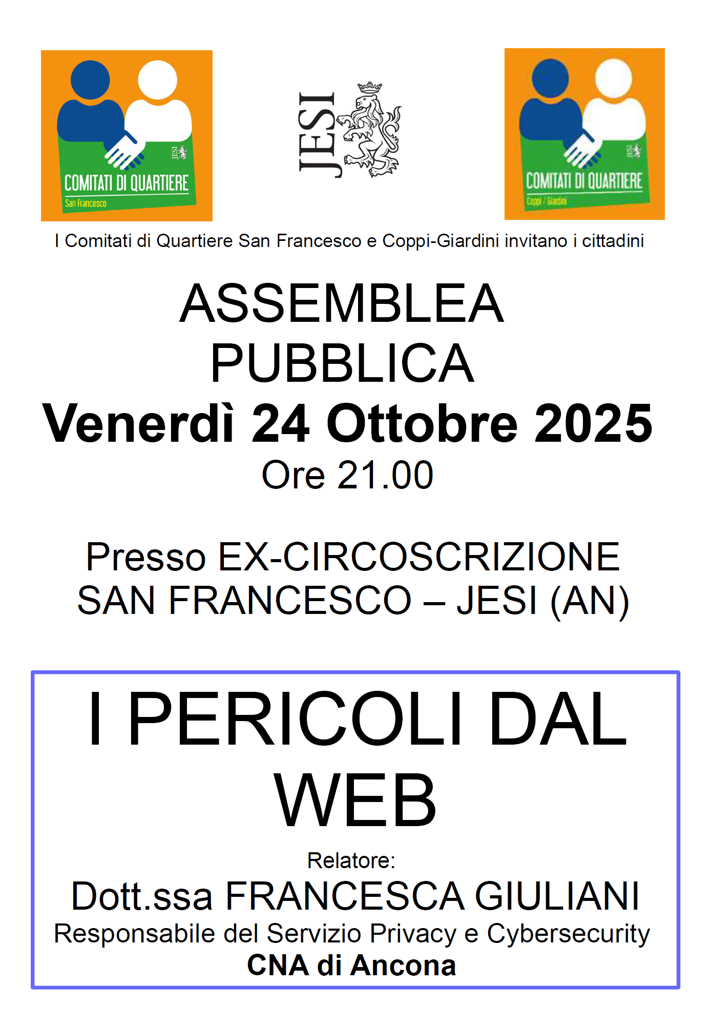 ASSEMBLEA PUBBLICA del 24 Ottobre 2025 ore 21.00